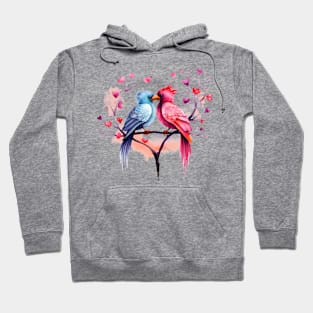 Valentine Kissing Coot Bird Couple Hoodie